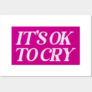 It's OK to cry // Retro Faded Typography Design Posters and Art